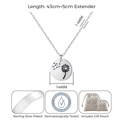 Dandelion Necklace with Quote Card