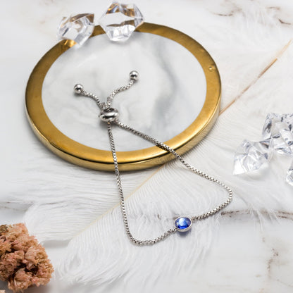 Dark Blue Crystal Bracelet Created with Zircondia® Crystals