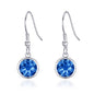 Dark Blue Crystal Drop Earrings Created with Zircondia® Crystals