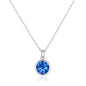Dark Blue Crystal Necklace Created with Zircondia® Crystals