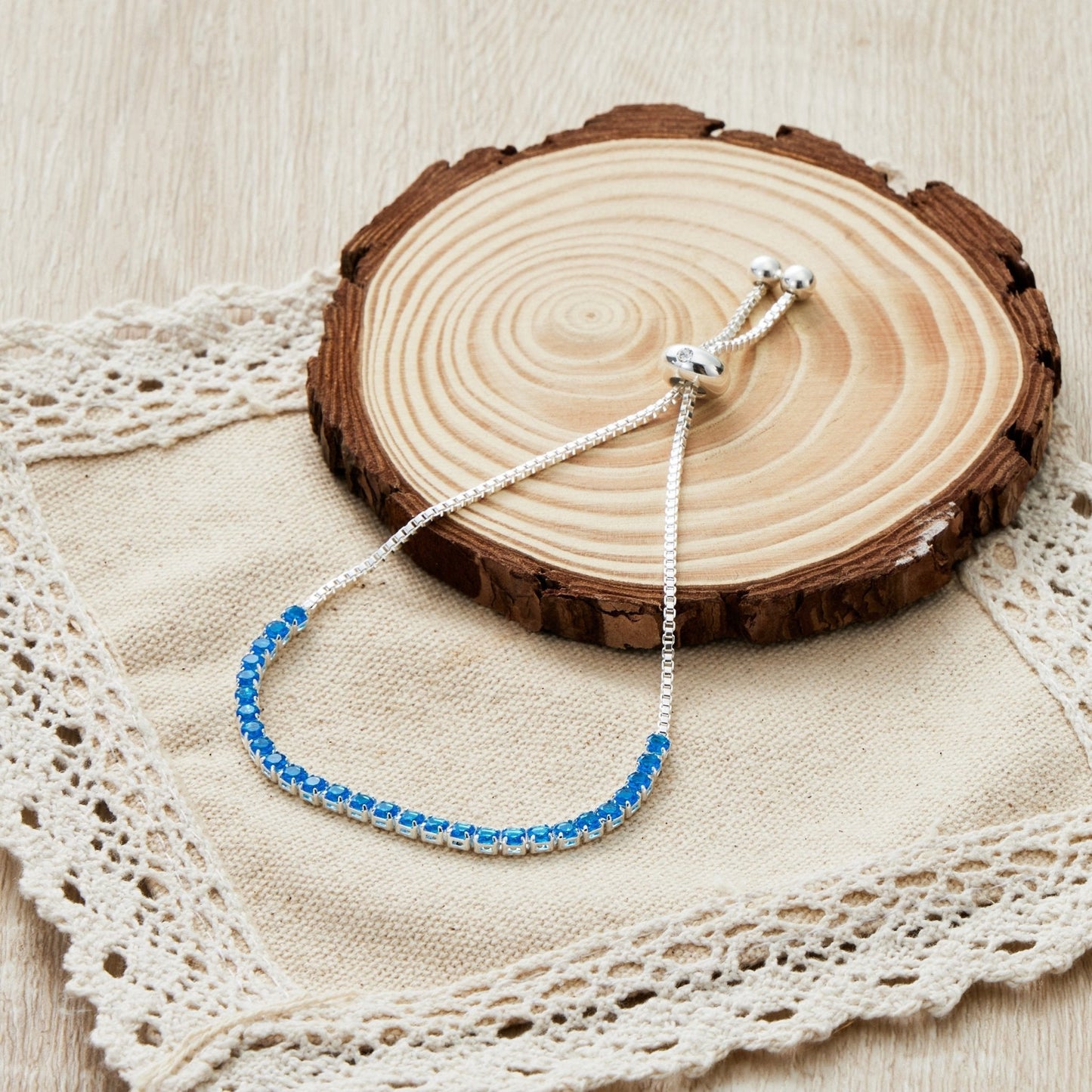 Dark Blue Tennis Friendship Bracelet Created with Zircondia® Crystals