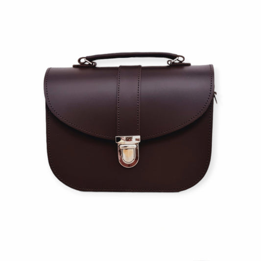 Sac en cuir fait main Olympia - Marron foncé