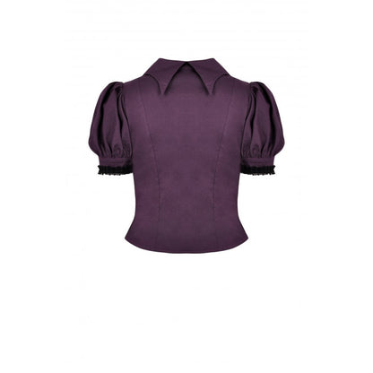 Dark In Love Druantia Puff Sleeve Blouse - Deep Purple