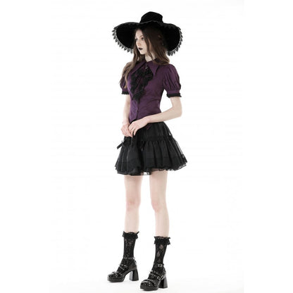 Dark In Love Druantia Puff Sleeve Blouse - Deep Purple