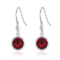 Dark Red Crystal Drop Earrings Created with Zircondia® Crystals