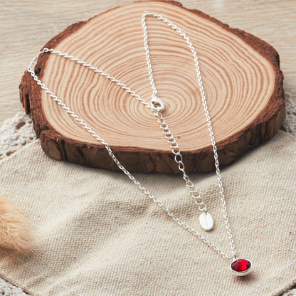 Dark Red Crystal Necklace Created with Zircondia® Crystals