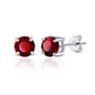 Dark Red Stud Earrings Created with Zircondia® Crystals