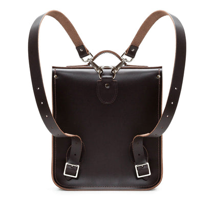 Handmade Leather City Backpack - Dark Brown