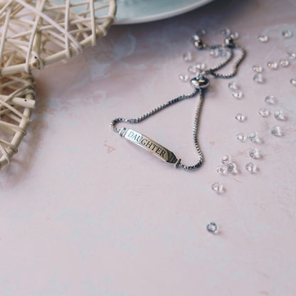 Daughter ID Friendship Bracelet Created with Zircondia® Crystals