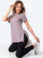 Slit Loose Round Neck Short Sleeve Sweater