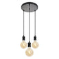 4lite Decorative 3 Light Circular Ceiling Pendant with 3x E27 Bulbs