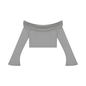 Women's Off-the-Shoulder Bell Sleeve Crop T-Shirt