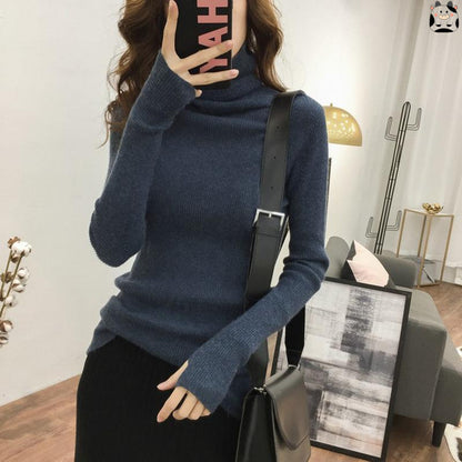 Women's Fashion Turtleneck Slim-Fit Knitted Sweater