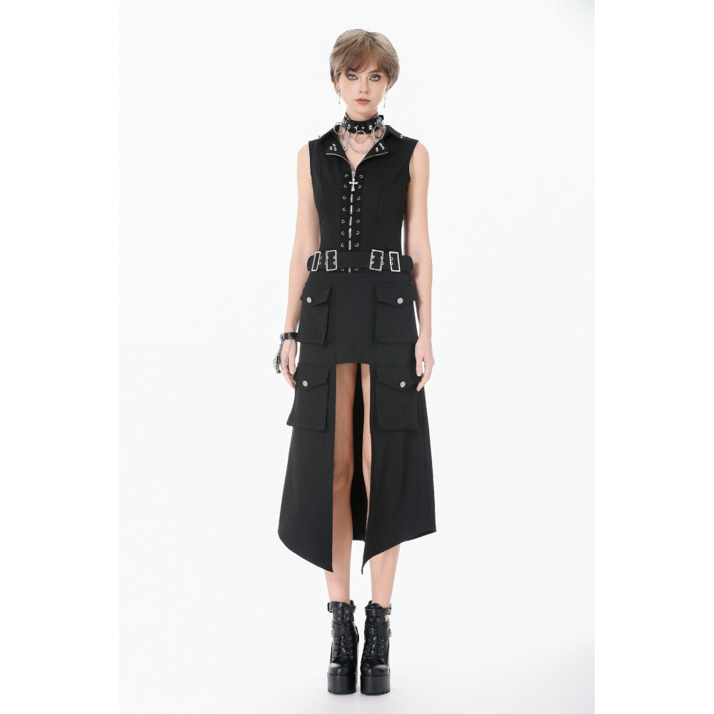 Dark in Love Gilet Corset Punk clouté à lacer