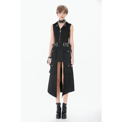 Dark in Love Gilet Corset Punk clouté à lacer
