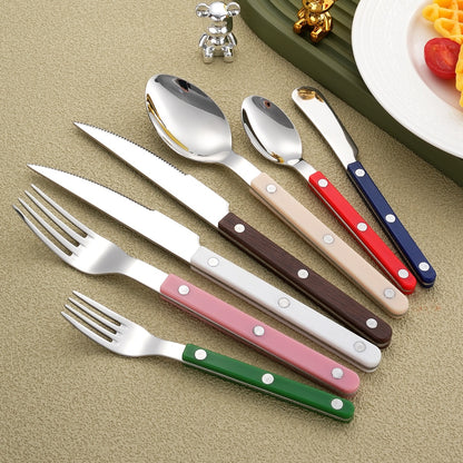 Stainless Steel Tableware Clip Handle Hotel Western Dinner Set
