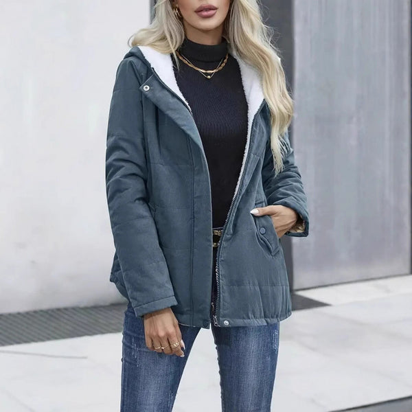 Fleece-Lined Hooded Coat