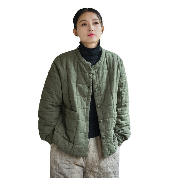 Manteau court rembourré en coton pour femme