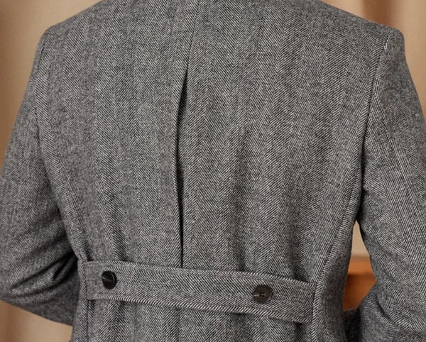 Wool Herringbone Italian Double-row Polo Coat
