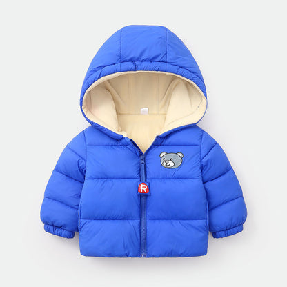 Children's Down Cotton-padded Warm Coat With Extra Fleece Lining