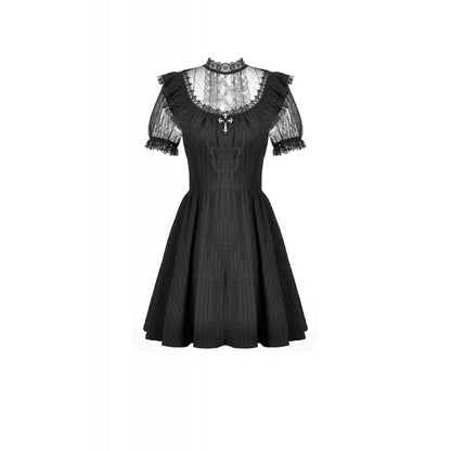Dark in Love Dark Lace-Framed Silhouette Dress