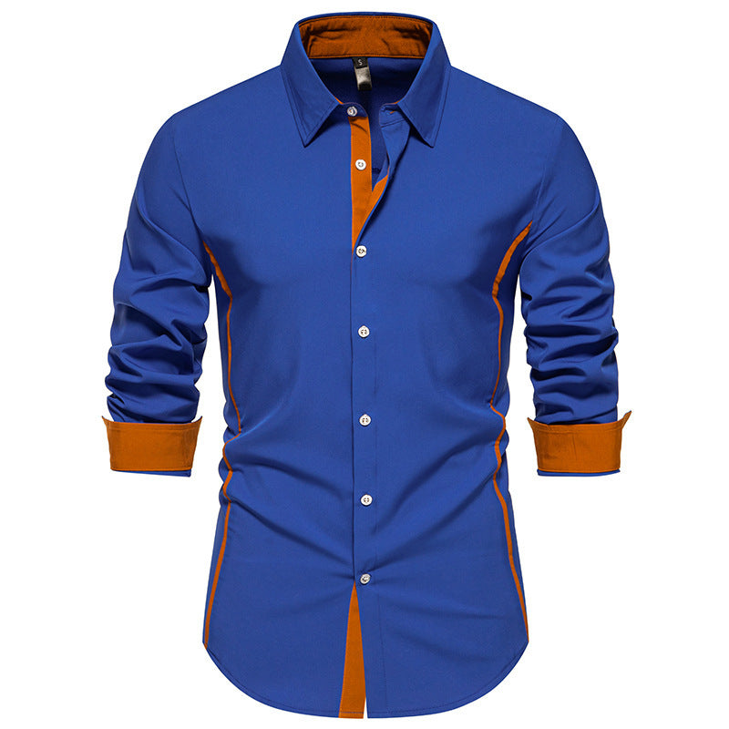 Chemise bicolore mode décontractée européenne et américaine