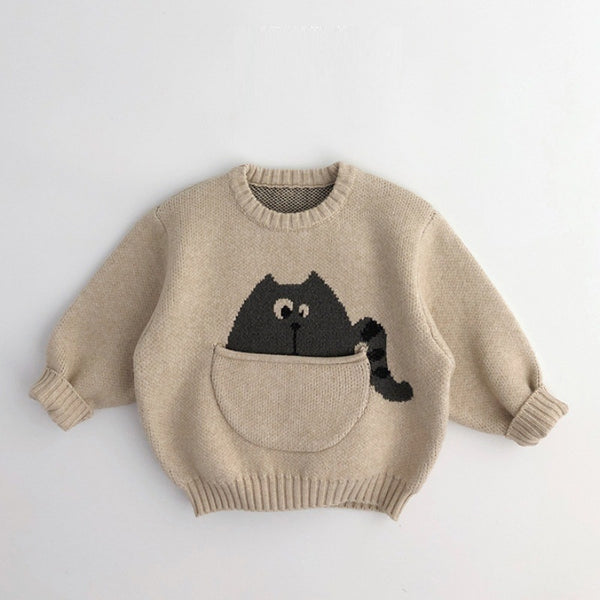 Cartoon Baby Soft Glutinous Sweater Cute Big Pocket - Stuffs & Savers