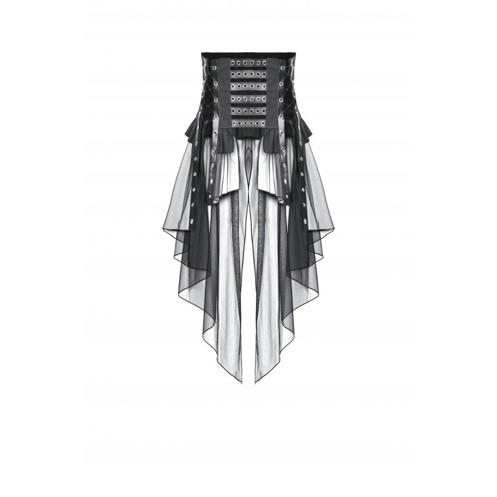 Jupe-Corset Superposée en Mesh et Similicuir Draven Dark in Love