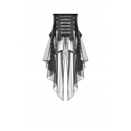 Jupe-Corset Superposée en Mesh et Similicuir Draven Dark in Love