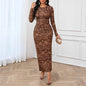 Women’s Retro Cashew Print Long Sleeve Dress – Elegant & Graceful Style