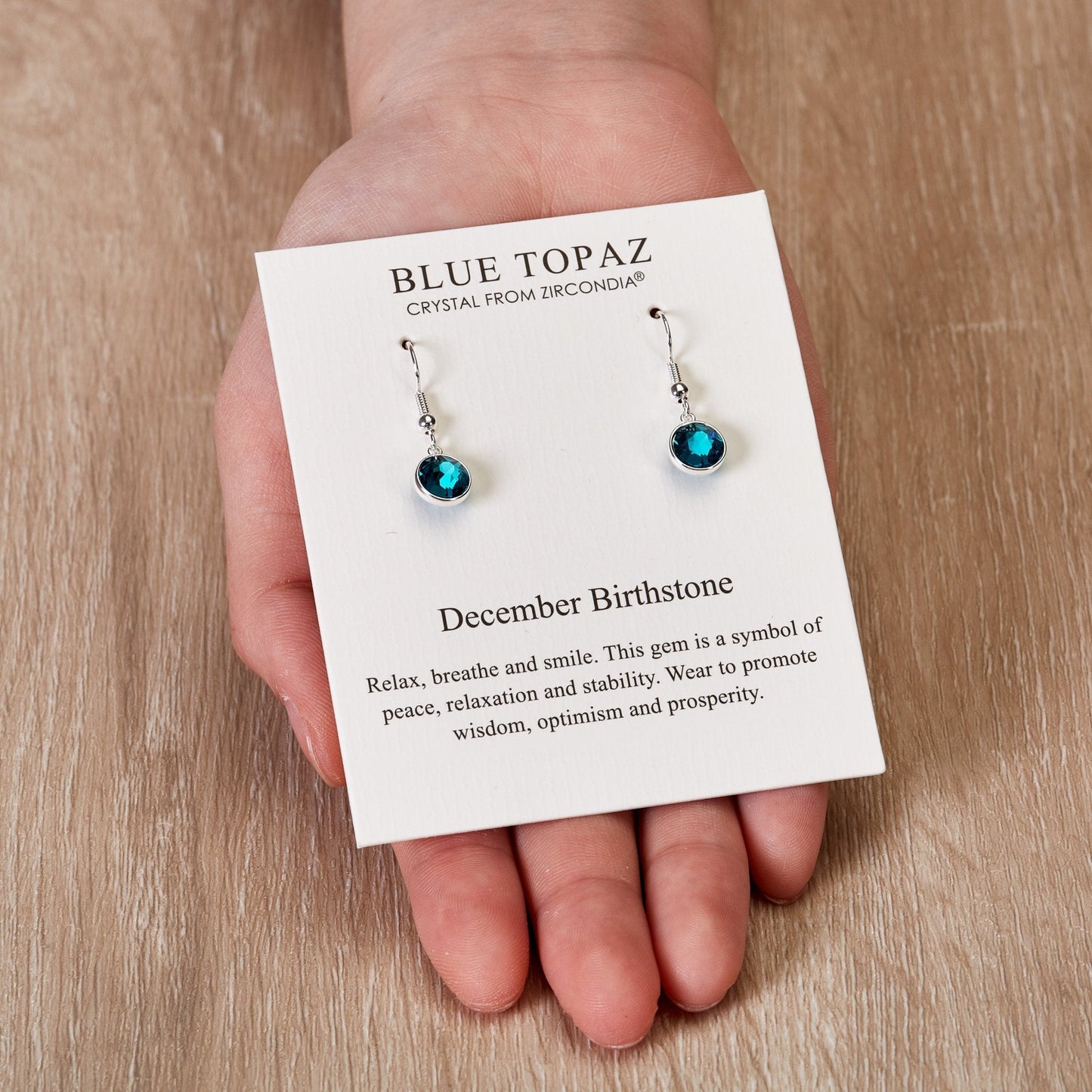 December Birthstone Drop Earrings Created with Blue Topaz Zircondia® Crystals