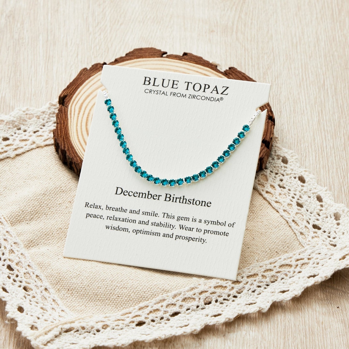 December Birthstone Friendship Bracelet with Blue Topaz Zircondia® Crystals