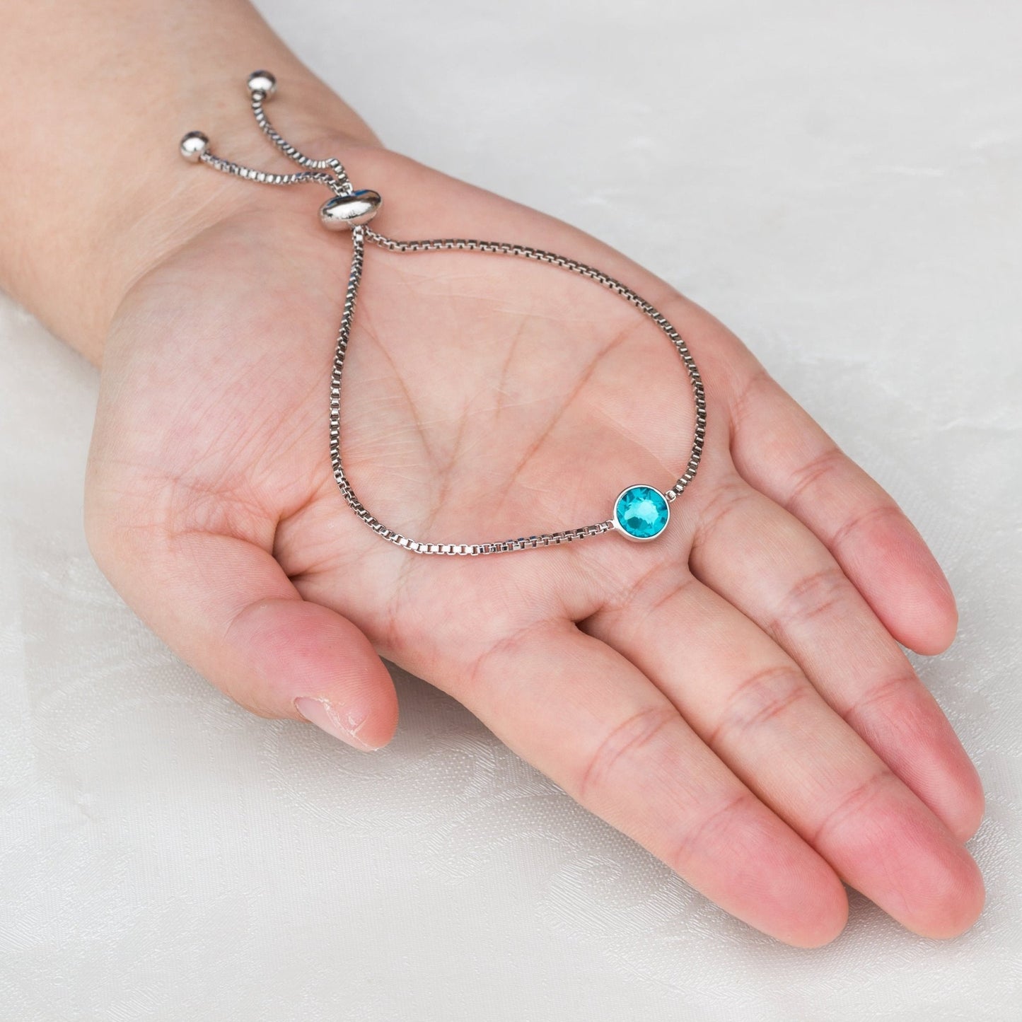 December (Blue Topaz) Birthstone Bracelet Created with Zircondia® Crystals