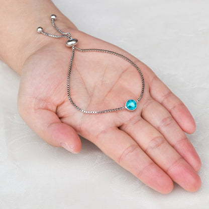 December (Blue Topaz) Birthstone Bracelet Created with Zircondia® Crystals