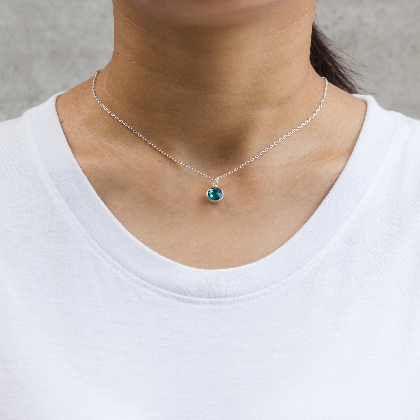 December (Blue Topaz) Birthstone Necklace & Earrings Set Created with Zircondia® Crystals