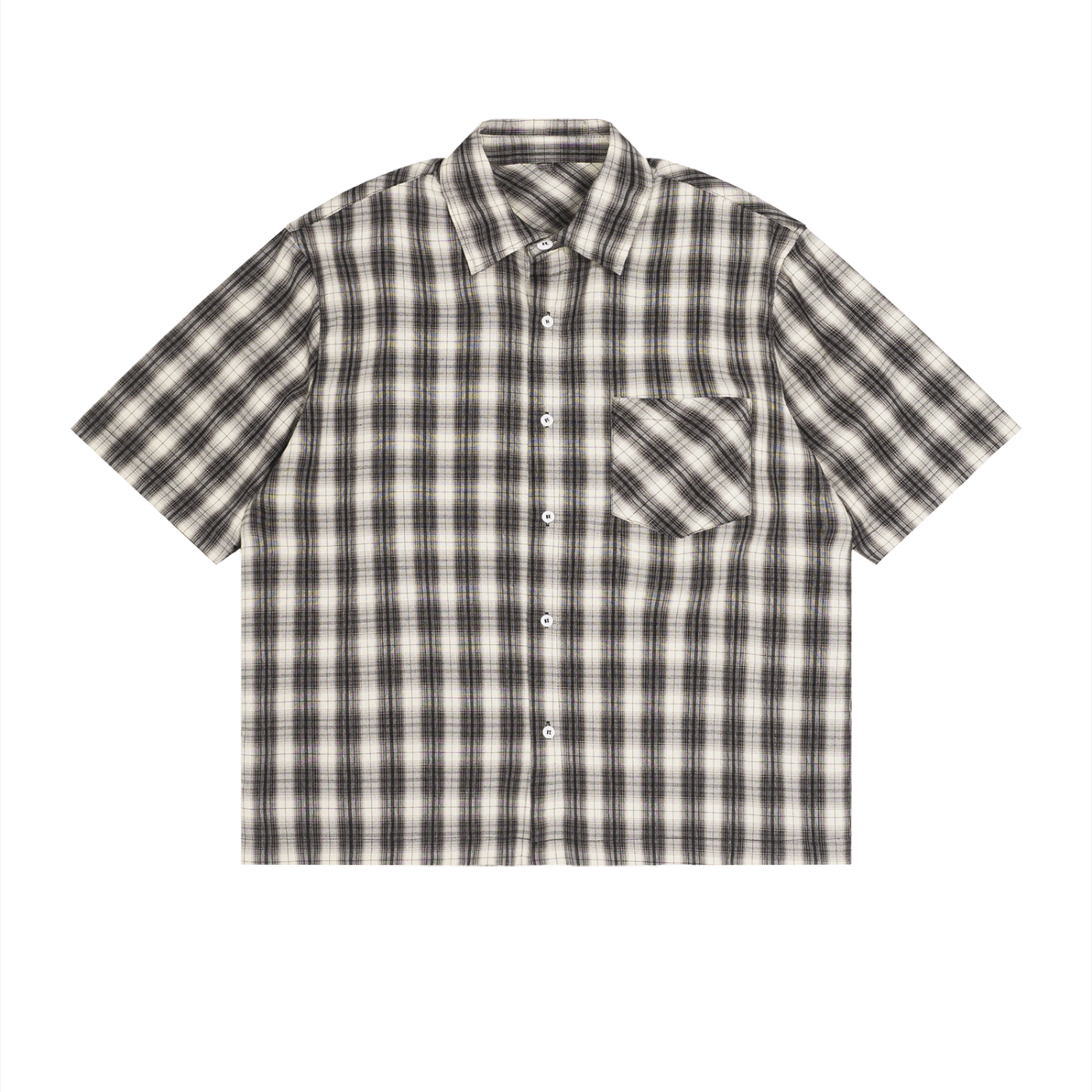 Unisex Boxy Plaid Short Sleeve Shirt