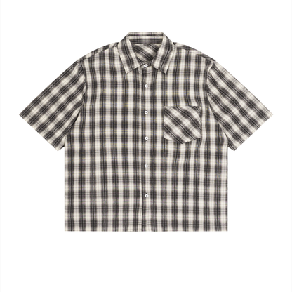 Unisex Boxy Plaid Short Sleeve Shirt