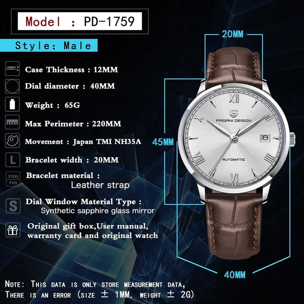 Men's Stainless Steel Automatic Watch