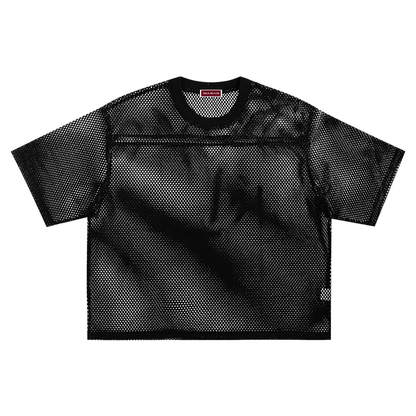 Waran mesh crew neck Boxy T-Shirt