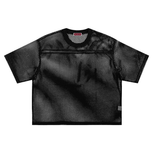 Waran mesh crew neck Boxy T-Shirt