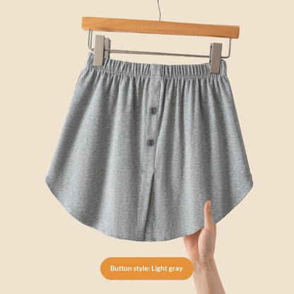 Buttock-Blocking Skirt Womens Spring New Pure Cotton Layered Bottom-Hiding Skirt