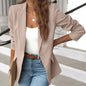 Women's Lapel Button Jacket - Casual Suit Blazer