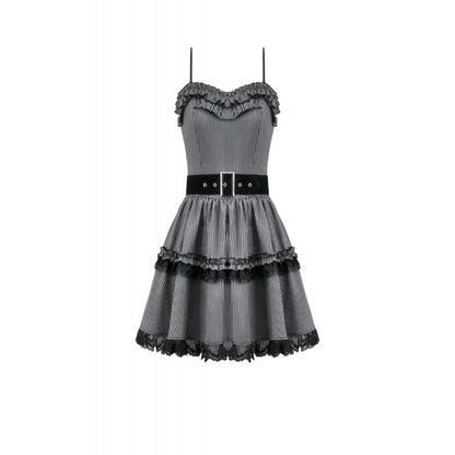 Dark in Love Striped Gothic Mini Dress