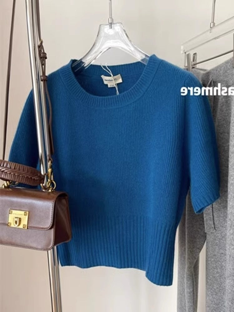 Soft Glutinous Inner Wear Sweater Puff Sleeve Short