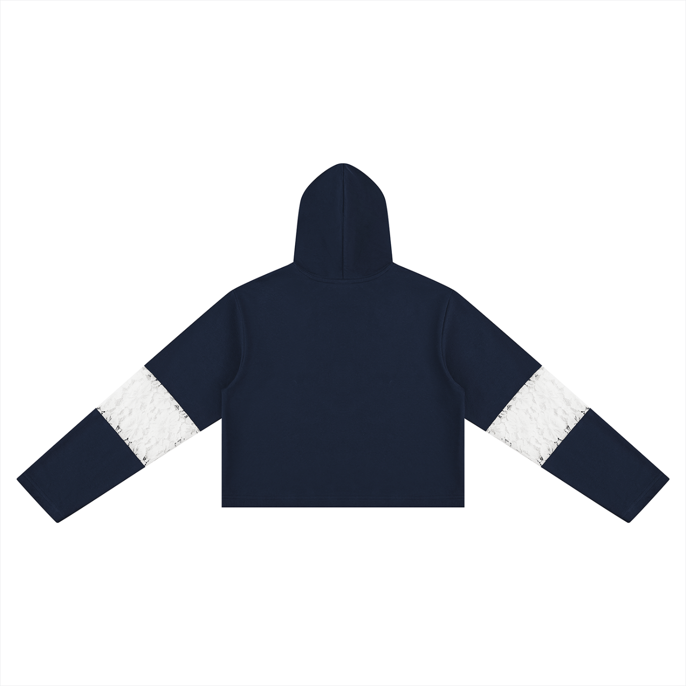 Women’s Cropped Lace-Panel Hoodie