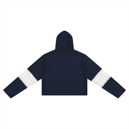 Women’s Cropped Lace-Panel Hoodie