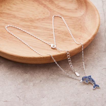Dolphin Necklace with Zircondia® Crystals