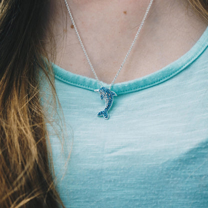 Dolphin Necklace with Zircondia® Crystals