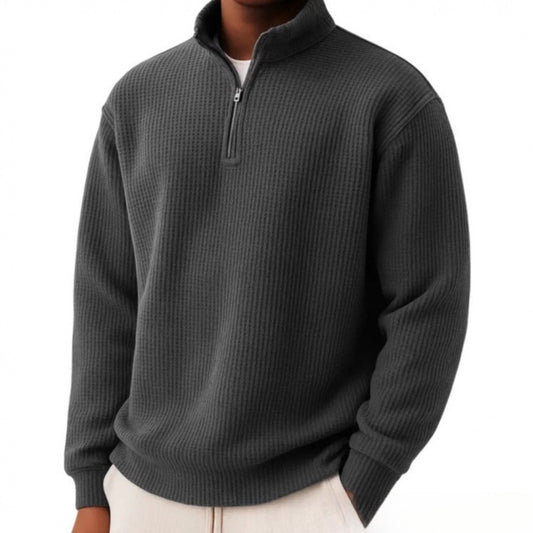 Pull à demi-zipper écossais