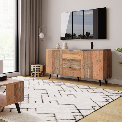 140cm Sideboard with Shelves and Drawers